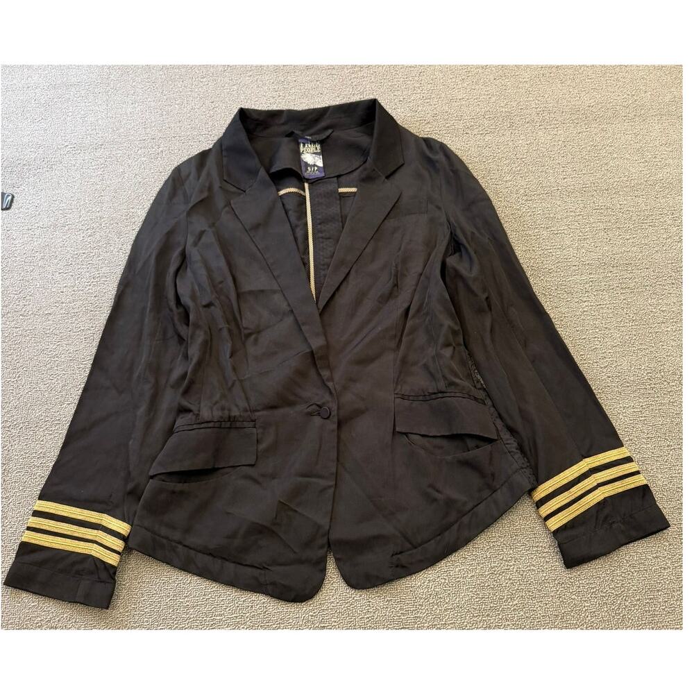 FREE PEOPLE Women's Small Black‎ Military Style Blazer
